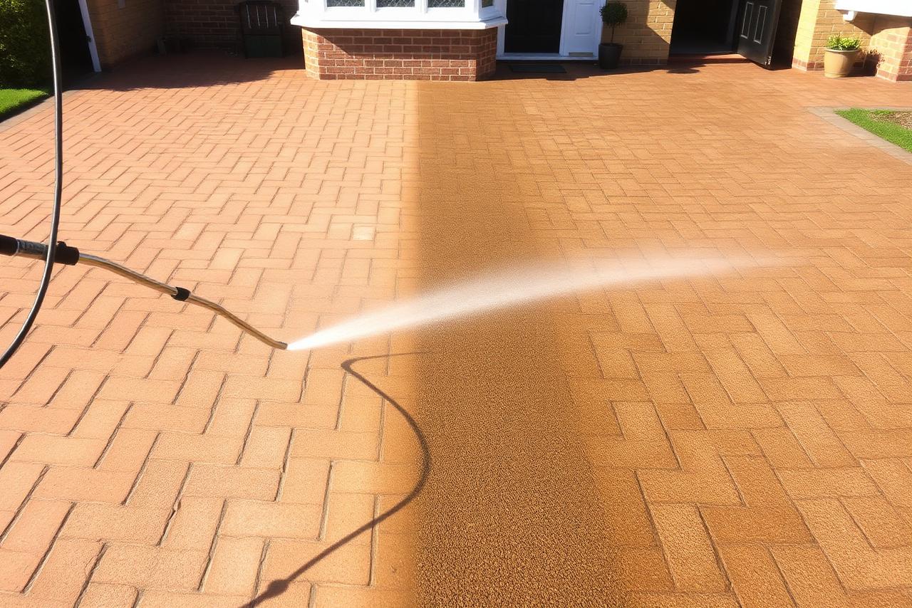 A freshly cleaned patio in Herefordshire