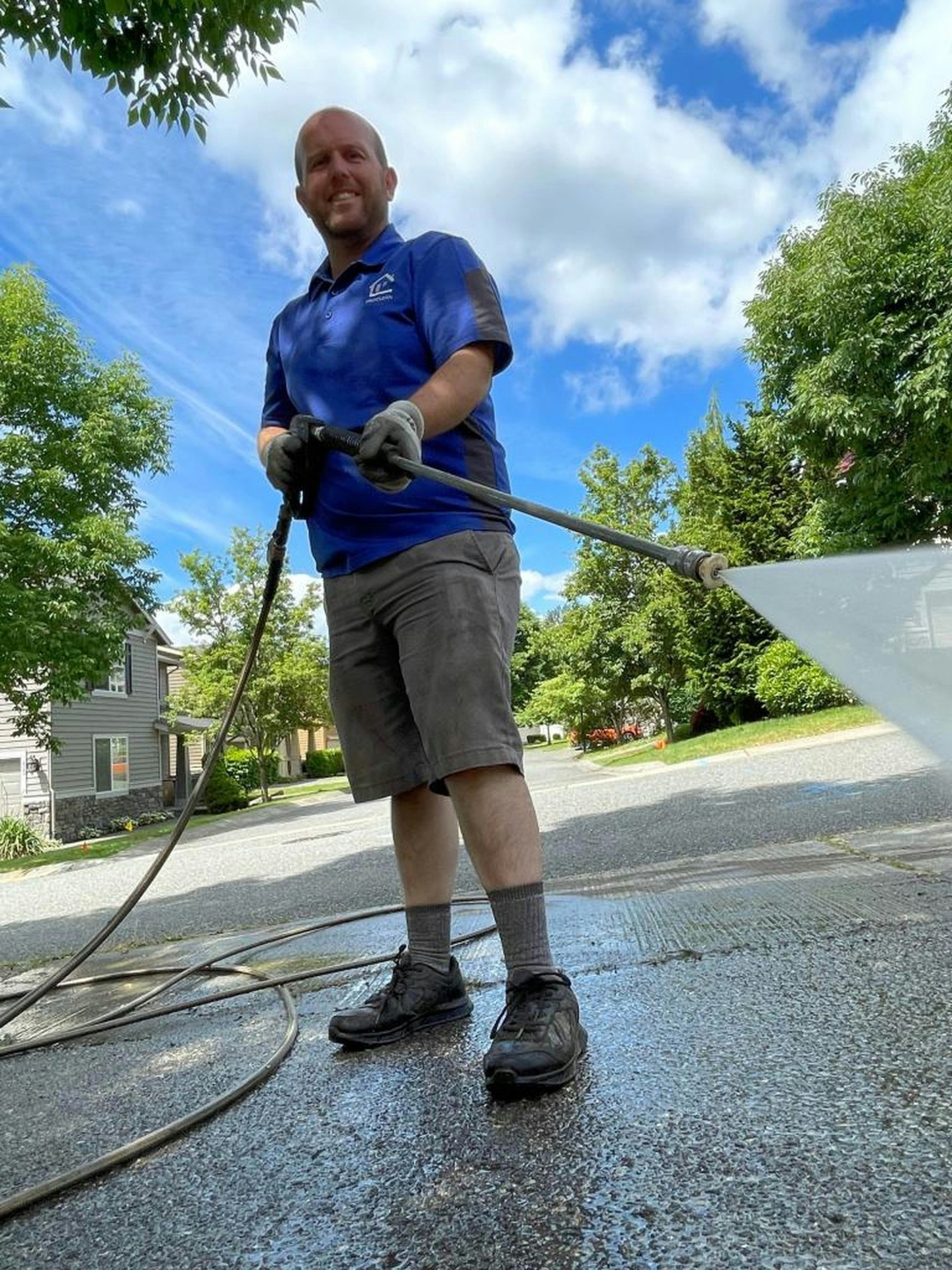 BlastClean Pressure Washing restoring a driveway